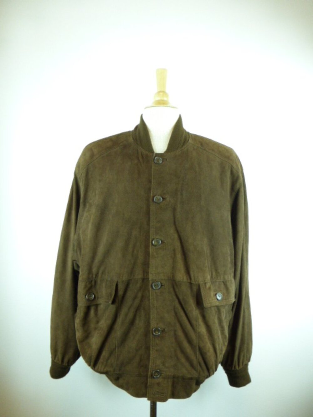 GIOTTO Firenze Italy  BROWN SUEDE LEATHER bomber  VARSITY JACKET L